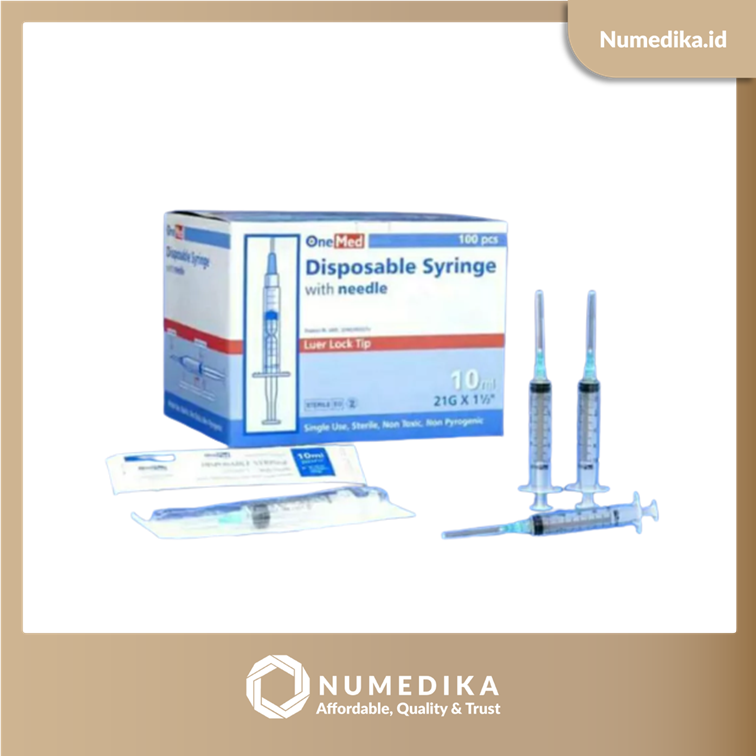Spuit Disposable Syringe with Needle Onemed 10 CC 